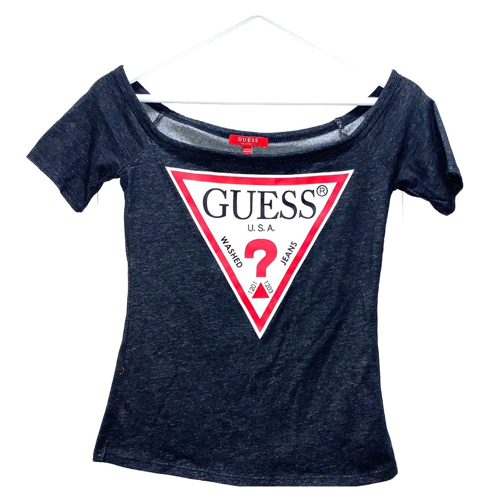 Guess Logo Off Shoulder Tee